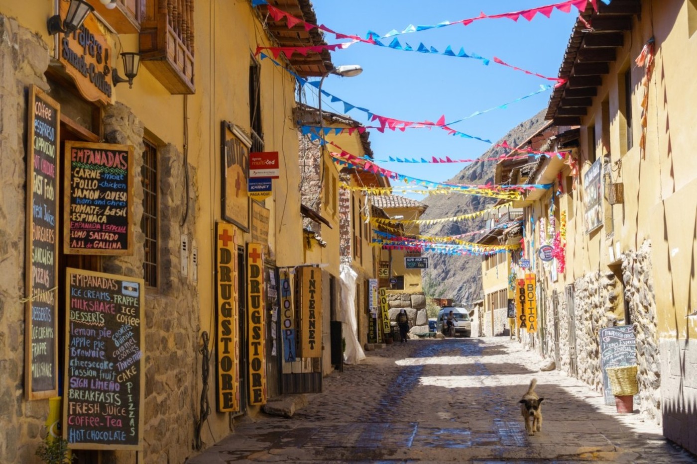 Colorful street in Ollantaytambo